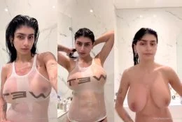 Mia Khalifa Nude Wet Tank Top Shower