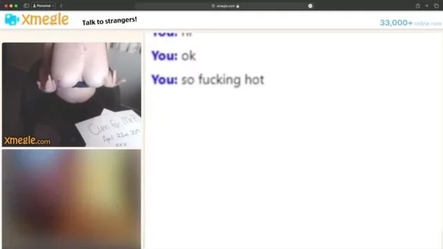 Huge boobs blonde show off in omegle 